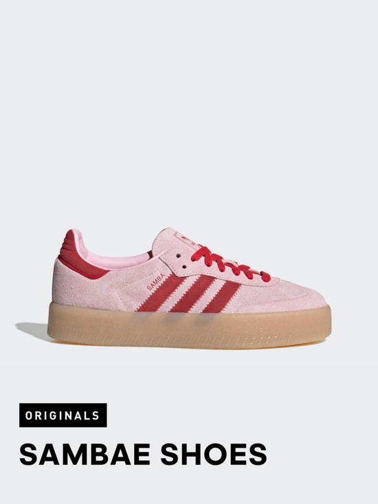 adidas Shoes - adidas Sambae Women's Pink and Red Suede Sneakers